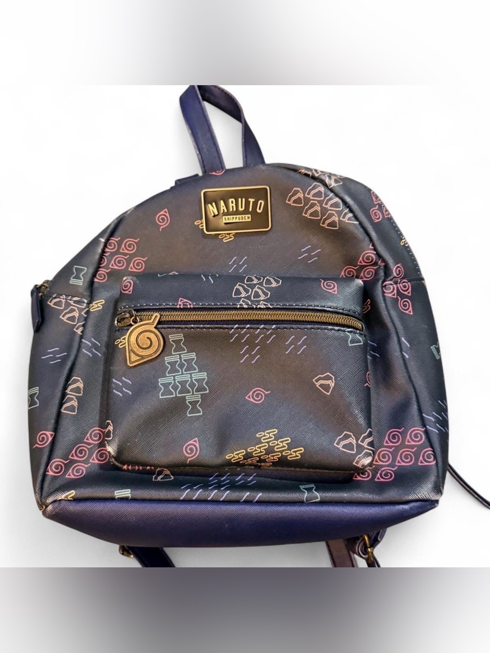 Naruto Black Patterned Mini Backpack